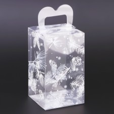 New Year. Box Gift New Year's Folding PVC Metel 12 x 7 x 7 cm.