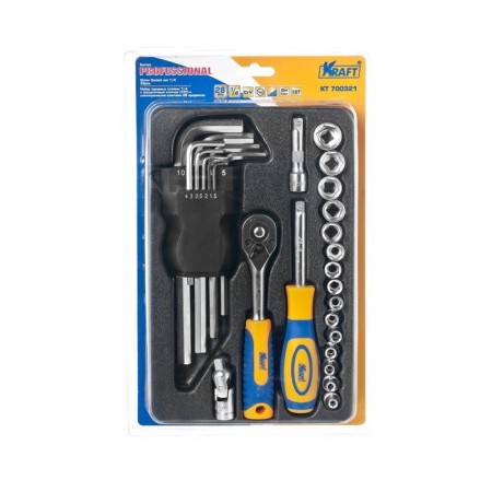 Set of end heads Kraft KT700321, 1/4 ", 28 items