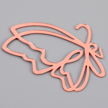 Set for decorating "butterflies", set of 5 pcs, color pink gold-1