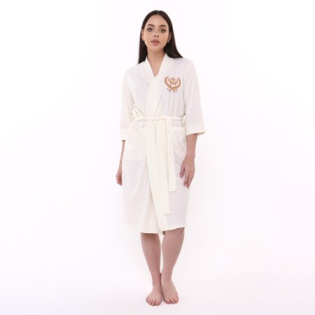 Women's robe, milk color, size 54