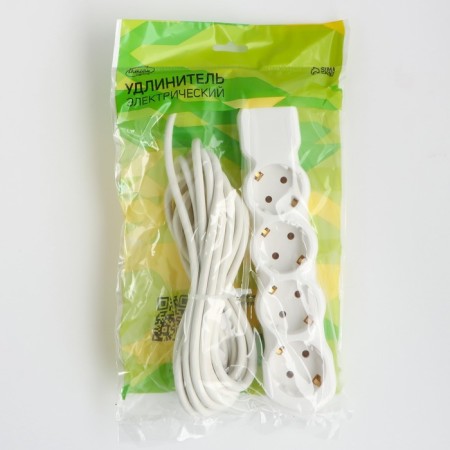 Extension cord Luazon Lighting Eco, 4 sockets, 4.5 m, 16 A, 3500 W, PVS 3x1 mm2, s/k-5