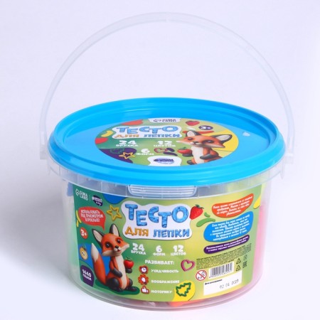 Modeling dough, 24 bars, 12 colors, 60 gr.-1