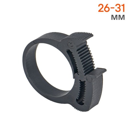 AIRLINE clamp, 26-31/9 mm, power gear castle, plastic P66, black-1