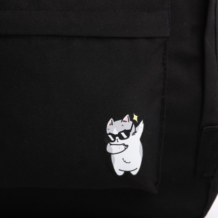 Backpack School Textile Cat, 38x27x13 cm, black color-5