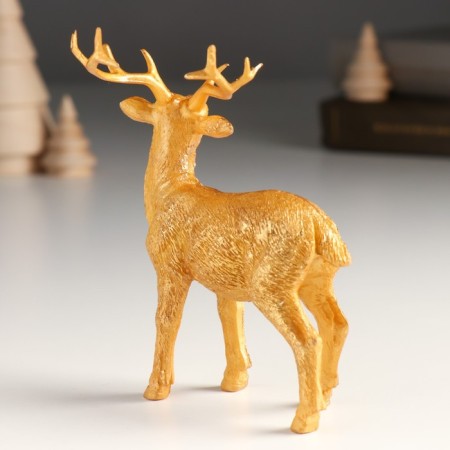 Souvenir Polystone "Golden Deer" 8.6x4.5x15 cm-2
