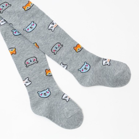 Children's tights "Zoo", color gray melange, height 98-104-1
