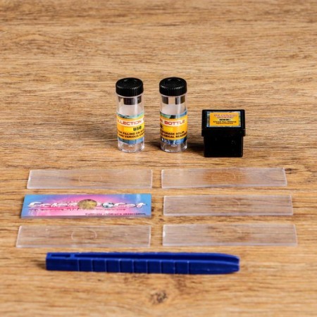 Microscope, increase in an increase of 450x, 200x, 100x, blue-5