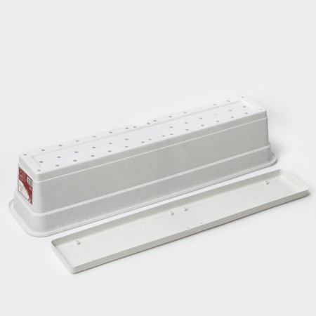 Balcony box for flowers, 16 l, 80 cm, color marble-3
