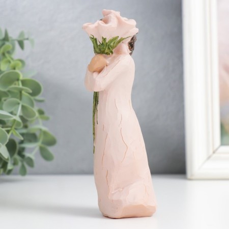 Polystone souvenir "Girl with pink callas" 4x4.5x13 cm-3