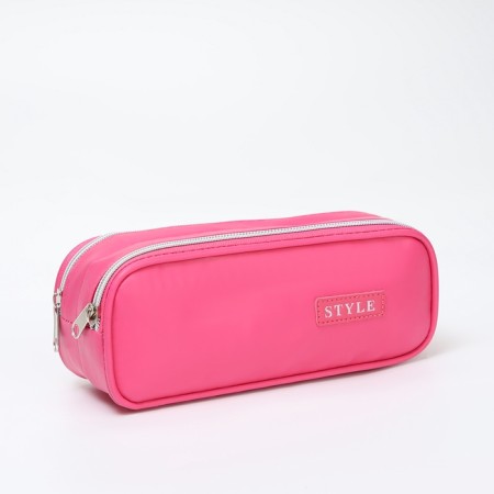 Cosmetic bag 2x Style, 21*7*8, 2 Potod on zippers, raspberry