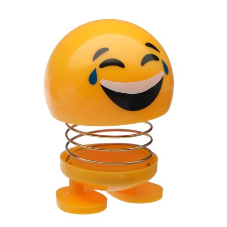 Smile on the spring, on the panel in the car, laughter, yellow-1