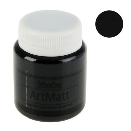 Acrylic matte paint 80 ml, Wizzart Matt, black, frost -resistant