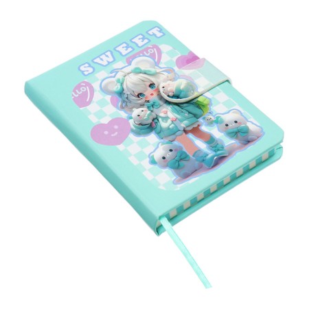 Notebook Gift Book 96l, line, with a knife, cut with a pattern of the cover, anime (12.9x9cm) 10539-2