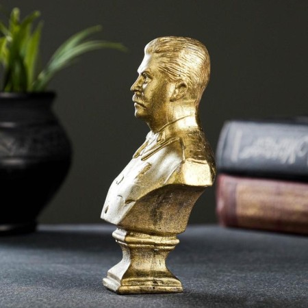 Bust "Stalin Yves" aged brass 13x9x5cm-1
