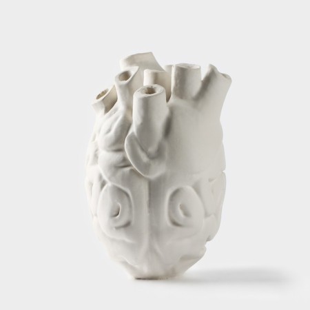 Vase for flowers decorative "Anatomy", white, 14 x 20 cm-2