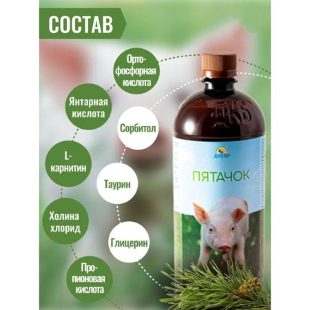 Additive with coniferous concentrate, for feed, 900 ml, "Piglet"-1