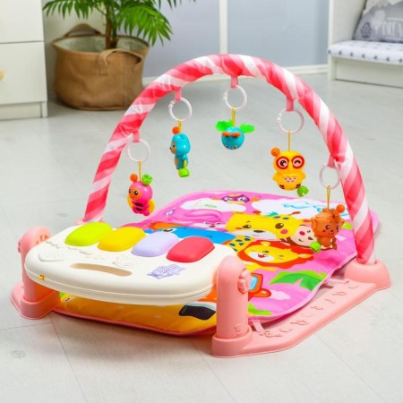 Developing rug "Girafics", with a piano, pink-12