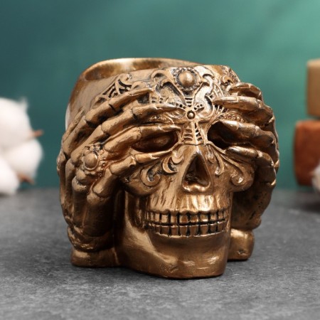 Figure Kashpo Skull 8.5x8.5x8cm, bronze