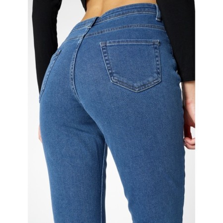 Women's cool jeans with a high -waist of blue, size 44-11