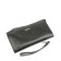 Clutch, 2 parts on zipper, 2 external pockets, wrist strap, black color