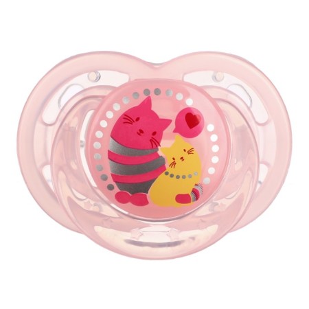 Nipple is an orthododetic dummy "cats" with a cap, +6 months, pink-1