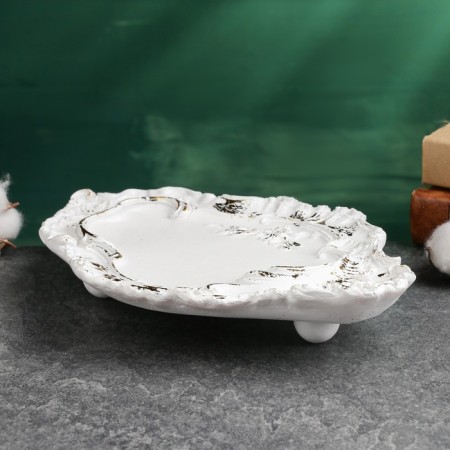 Baroque trifle stand white with gilding, 25x17.5x3.5cm-3