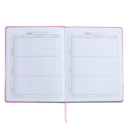 Universal Diary Grade 1-11, 48 sheets "Gray fluff", solid cover of artificial leather, lies, universal cheat sheet, block 80 g/m2-6