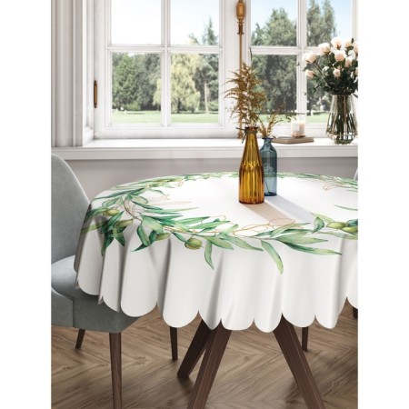 The tablecloth "Olive halo", Round, Saten, D = 150 cm