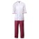 The suit of the chef is female, p. 52-54, white-white color
