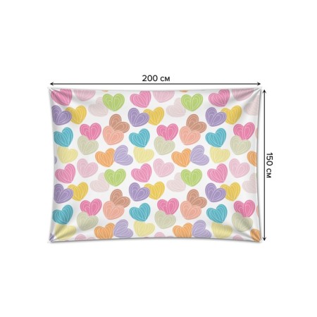 Decorative panel with photo printing "Caramel hearts", horizontal, size 150x200 cm-1