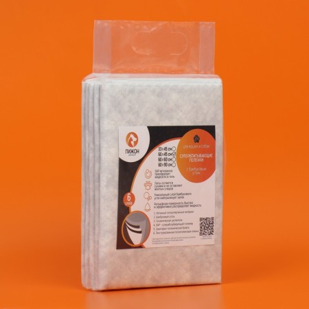 Six -layer gel coal diapers for animals, 60 x 45 cm, (in a set of 5 pcs)-1