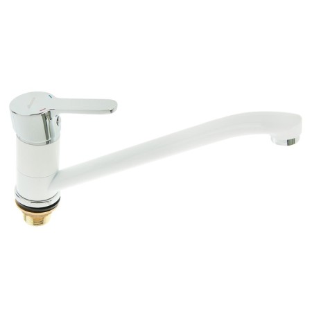 ACCOONA A4167G kitchen mixer, single -leaf, with nut, silumin, white