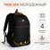 Youth backpack on a zipper, 4 pockets, black color/orange