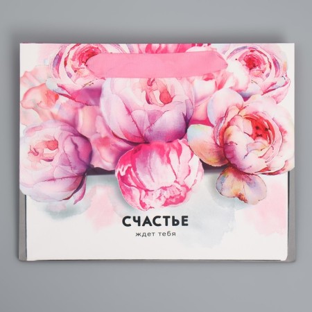 Gift laminated horizontal package, packaging, “happiness is waiting for you” 22 x 17.5 x 8 cm-6
