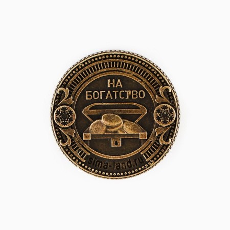 Coin New Year's amulet "New Year: rich year", diam 2.5 cm-4
