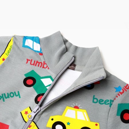 Sweatshirt for a boy, gray color, height 98 cm-1