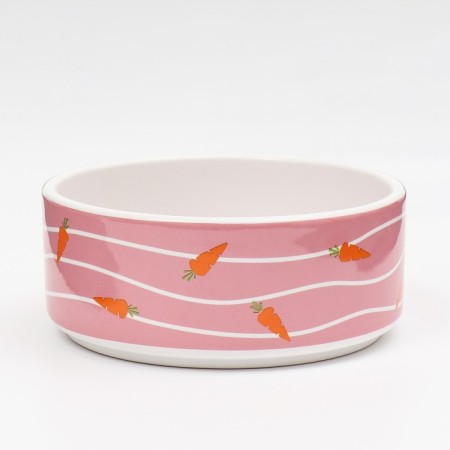 Ceramic bowl "Bunny with carrots" 300 ml, 13 x 13 x 5 cm, pink-2