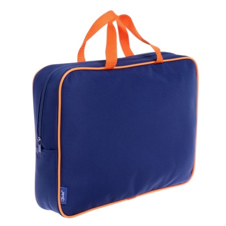 Folder with handles Textile A4, 350 x 265 x 80 mm, PMD 4-42, "Office", dark blue/orange (handle-hand)-1