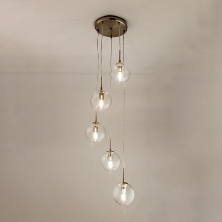 Suspended lamp Citilux "Tommy" CL102051, 36x36x56 cm, 5x40W, E14, gray color-3