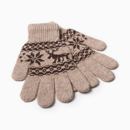 Single -layer woolen gloves, beige color, size m