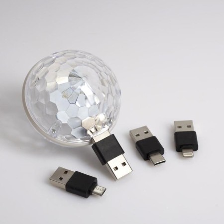 Light device "Double Dishash Shar" 7 cm, 4 connectors, glow RGB, 5 V-1