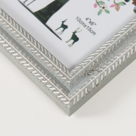 Photo frame plastic 10x15 cm "Double braid" gray 17.4x12.5x1.1 cm-2