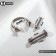 Pierce Set "Trio" into an eyebrow, nose, labret, silver color