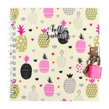 Gift notebook, 45 sheets, line, on the castle, on the crest, pineapples (13x13.5cm)
