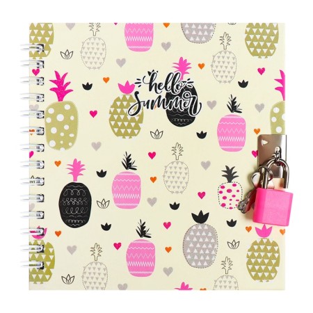 Gift notebook, 45 sheets, line, on the castle, on the crest, pineapples (13x13.5cm)