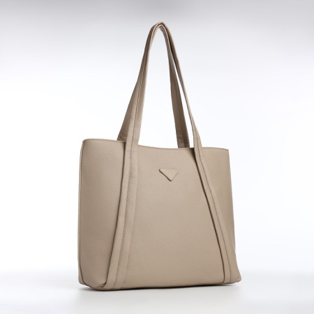 Bag Female Tout with zipper, beige color-2