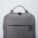 Youth backpack made of textiles, external pocket, gray color