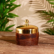 Wooden bowl 10 cm, with a lid