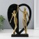 Polystone souvenir "Lovers from a large heart" gold with black 20x4.5x27.5 cm