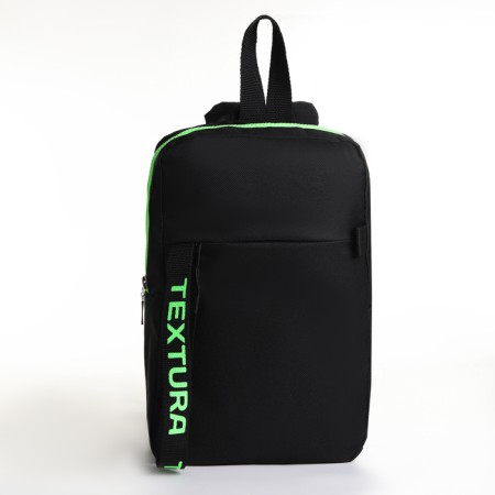 Textura's backpack, external pocket, black/light green color-1